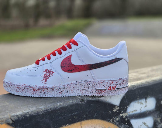 Custom Nike Air Force 1 "Sprinkle" Schwarz-Rot